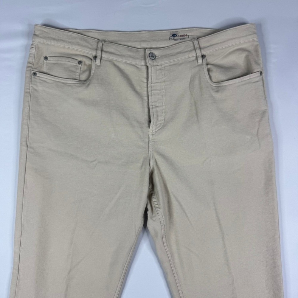 Faherty 5-Pocket Pants Mens 40x31 Khaki Tan Straight Leg Stretch Twill - Picture 4 of 11